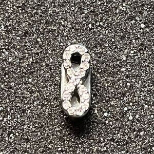KEEP Collective Stella & Dot Silver Pave Infinity Slider Charm RETIRED